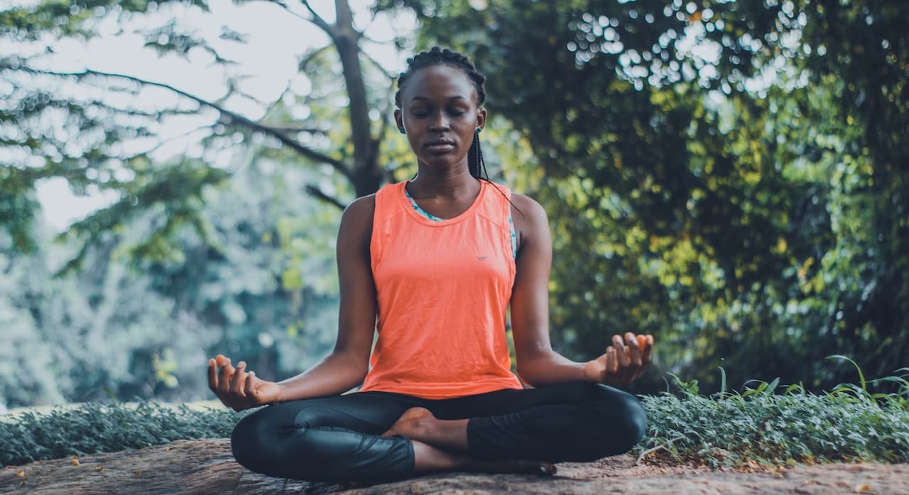 woman meditating