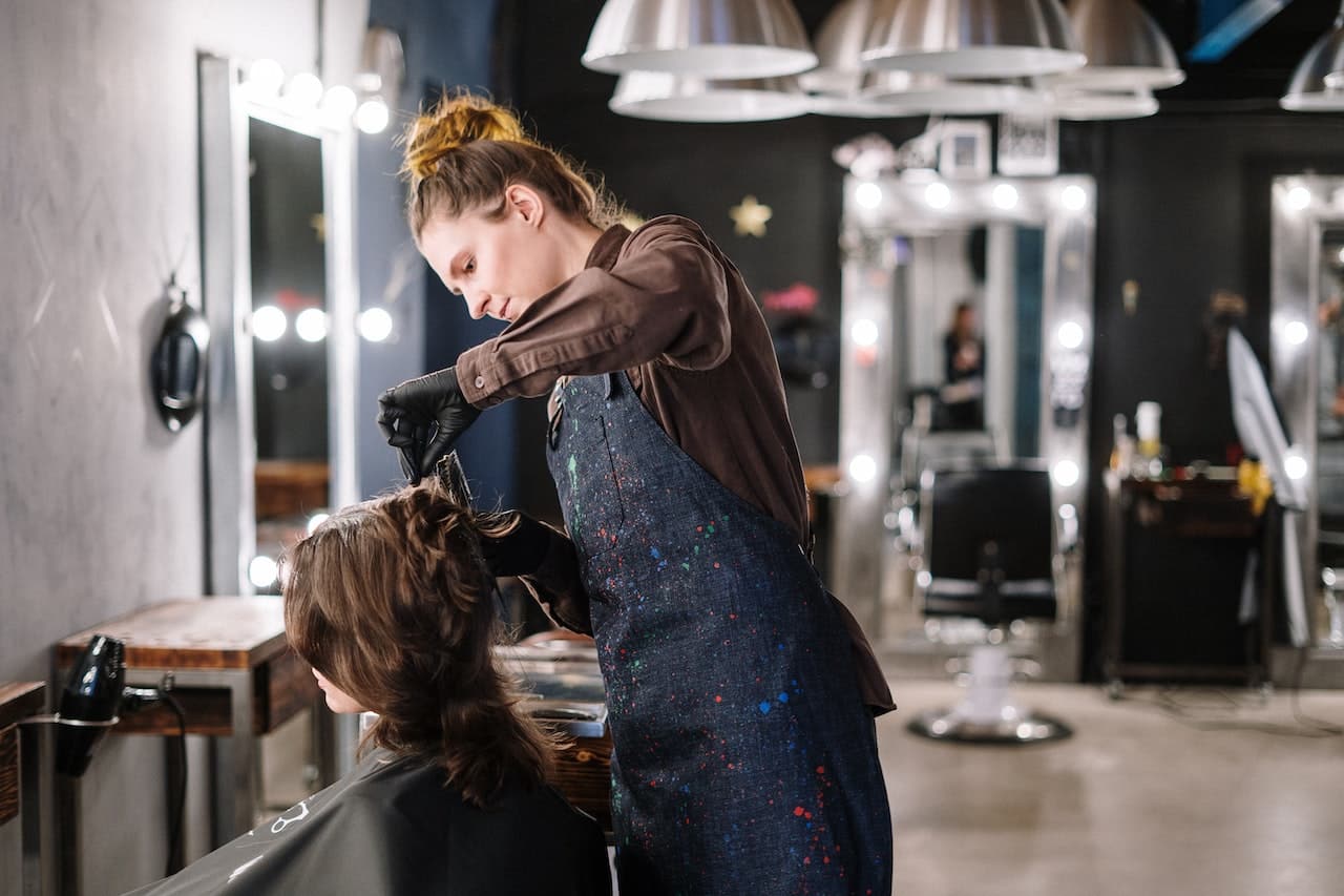 Hairdresser working