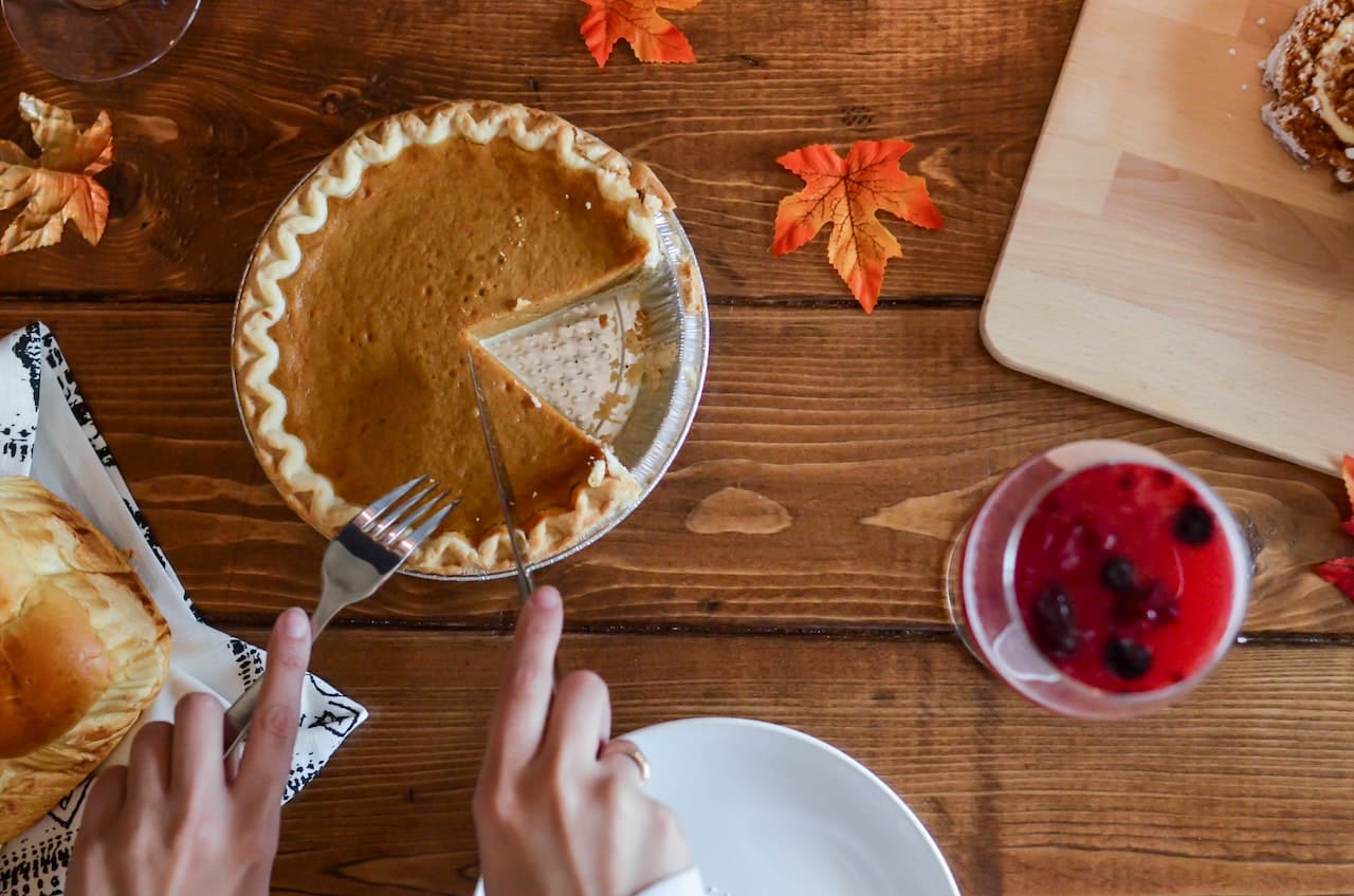 eating a pie