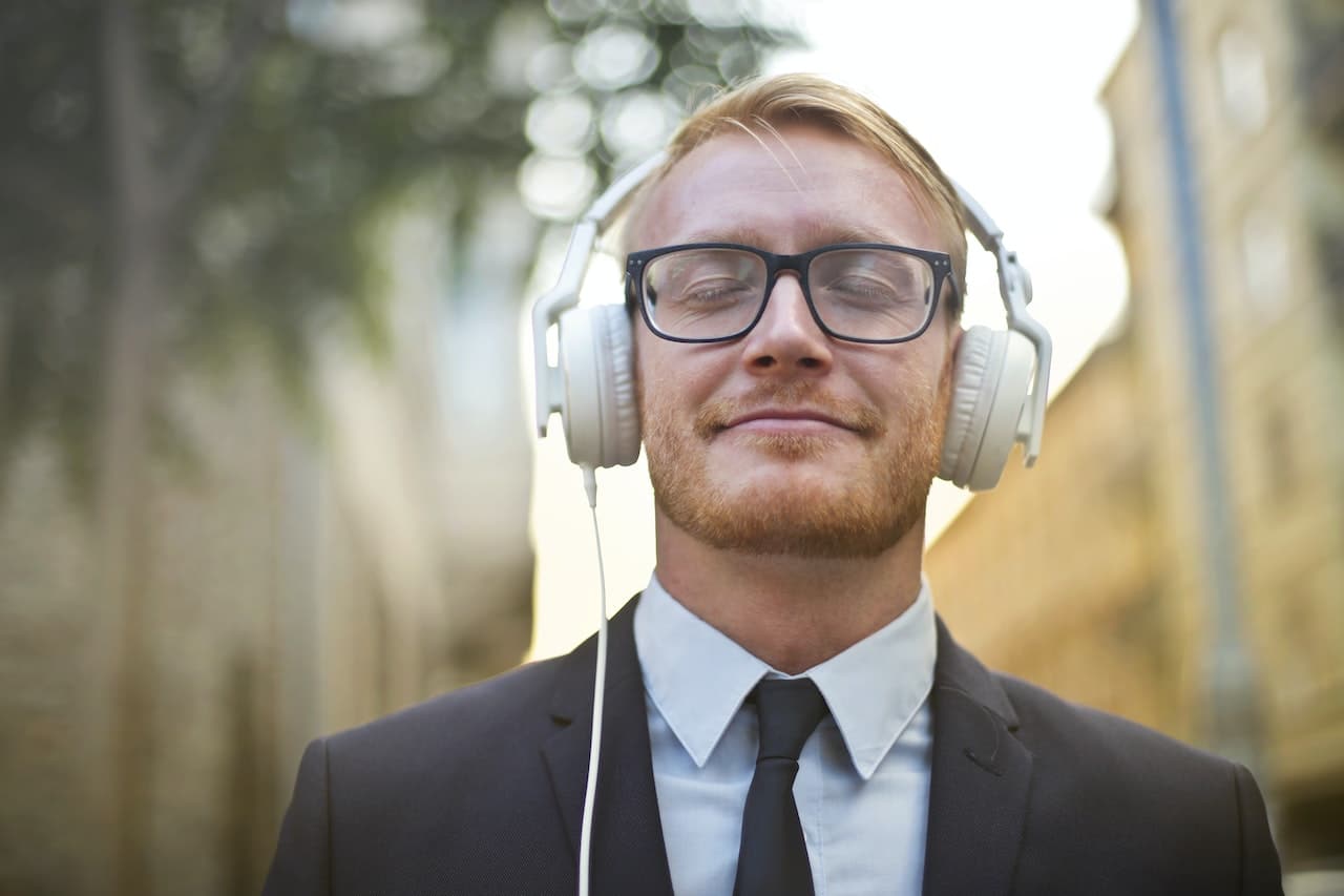 Man listening to music