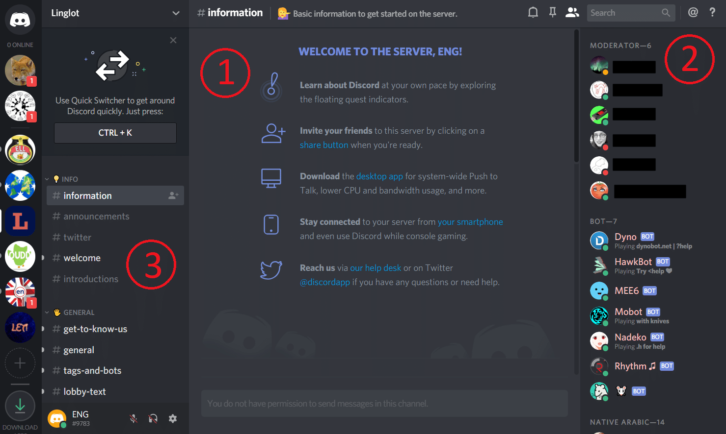 aprender inglês discord